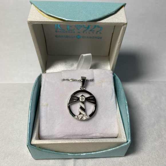 Ice 925 Canadian Diamonds - Lighthouse Necklace - Picture 1 of 4